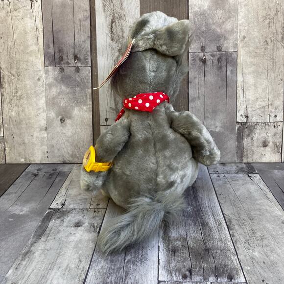 VTG Dakin & Co Pavlov Dog Gray Stuffed Animal Plush 1985 Tag Watch and Bandanna - Picture 4 of 13